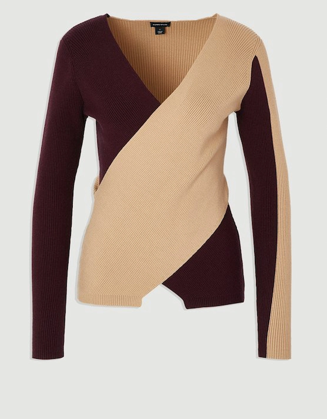 Soft Rib Wrap Front Knitted Jumper