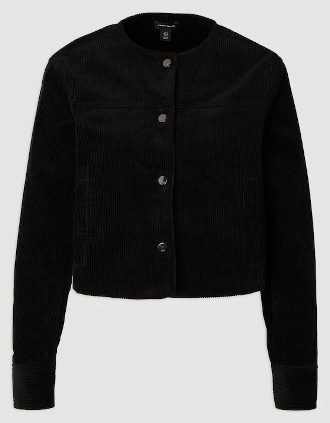 Cord Collarless Tailored Jacket