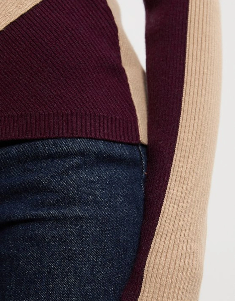 Soft Rib Wrap Front Knitted Jumper