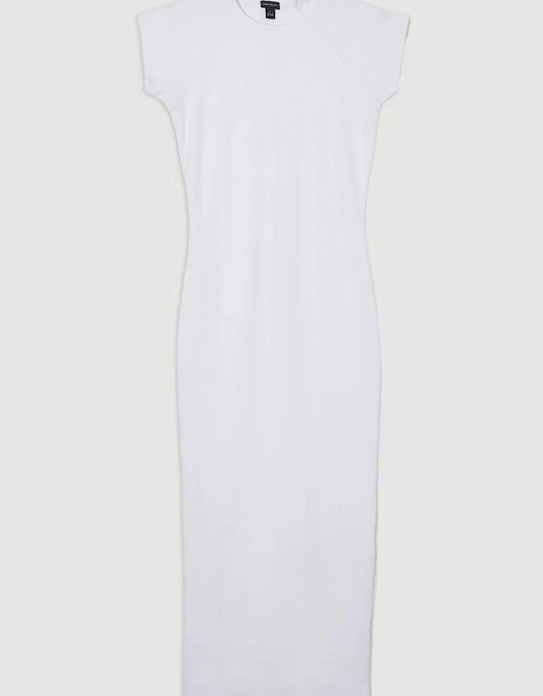 Compact Jersey Rib Cap Sleeve Maxi Dress
