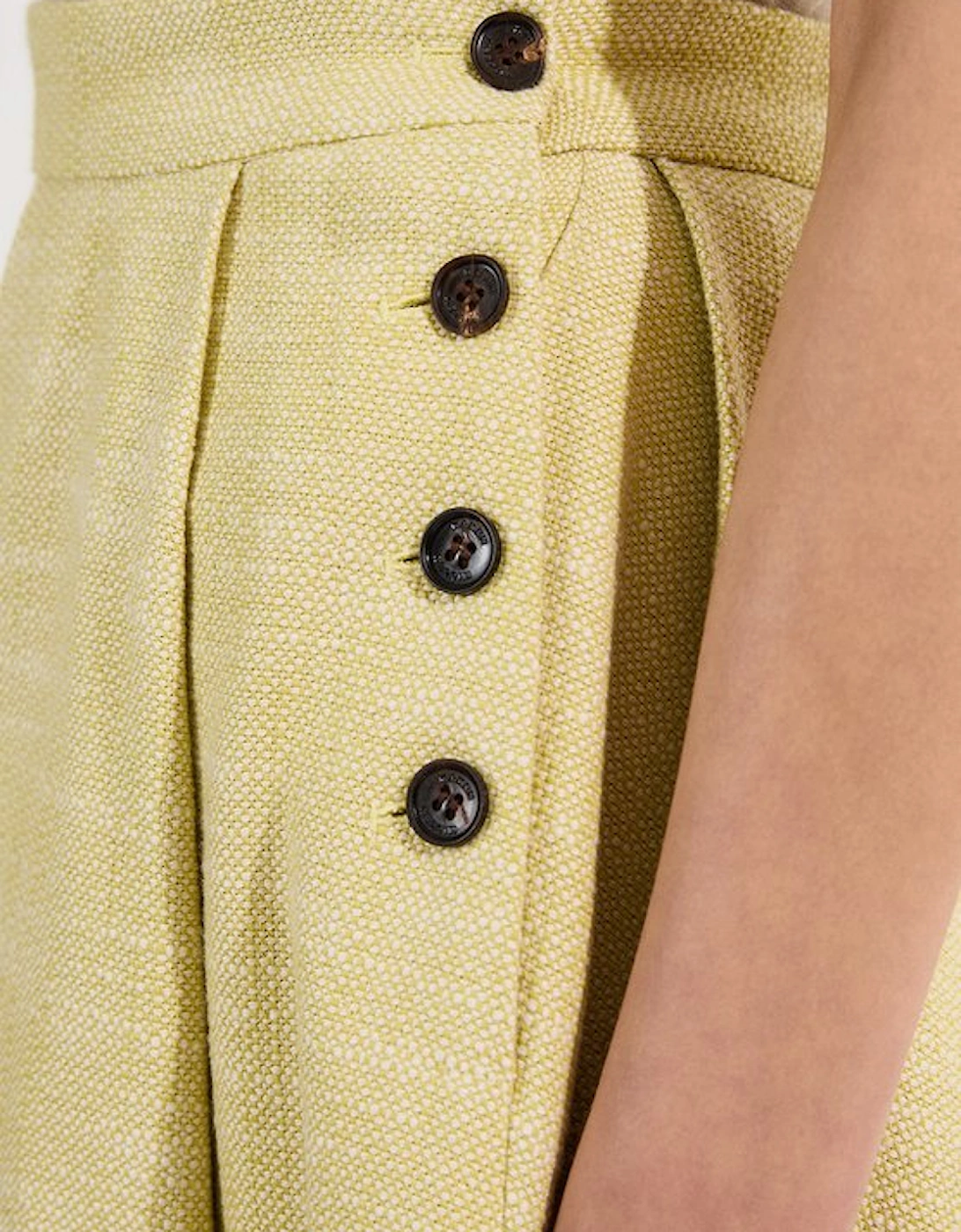 Spring Tweed Tailored Pleated Full Skirt