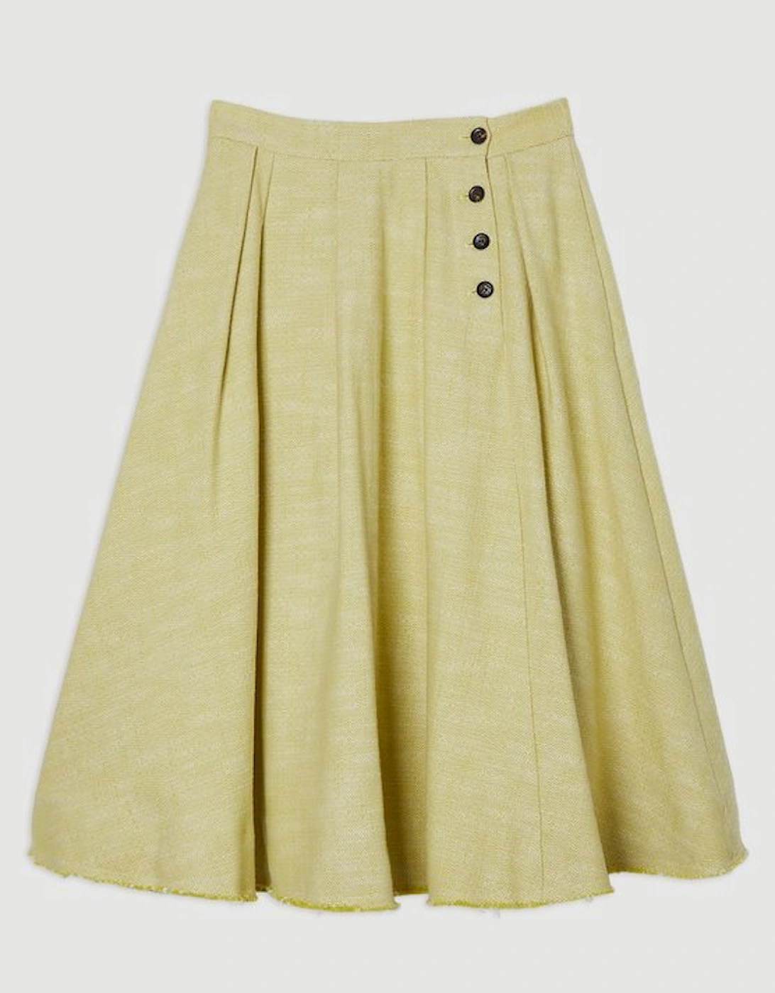 Spring Tweed Tailored Pleated Full Skirt