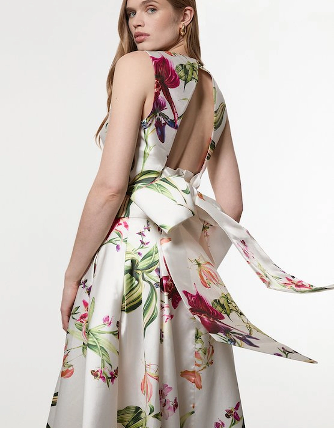 Garden Floral Twill Bow Detail Top, 5 of 4