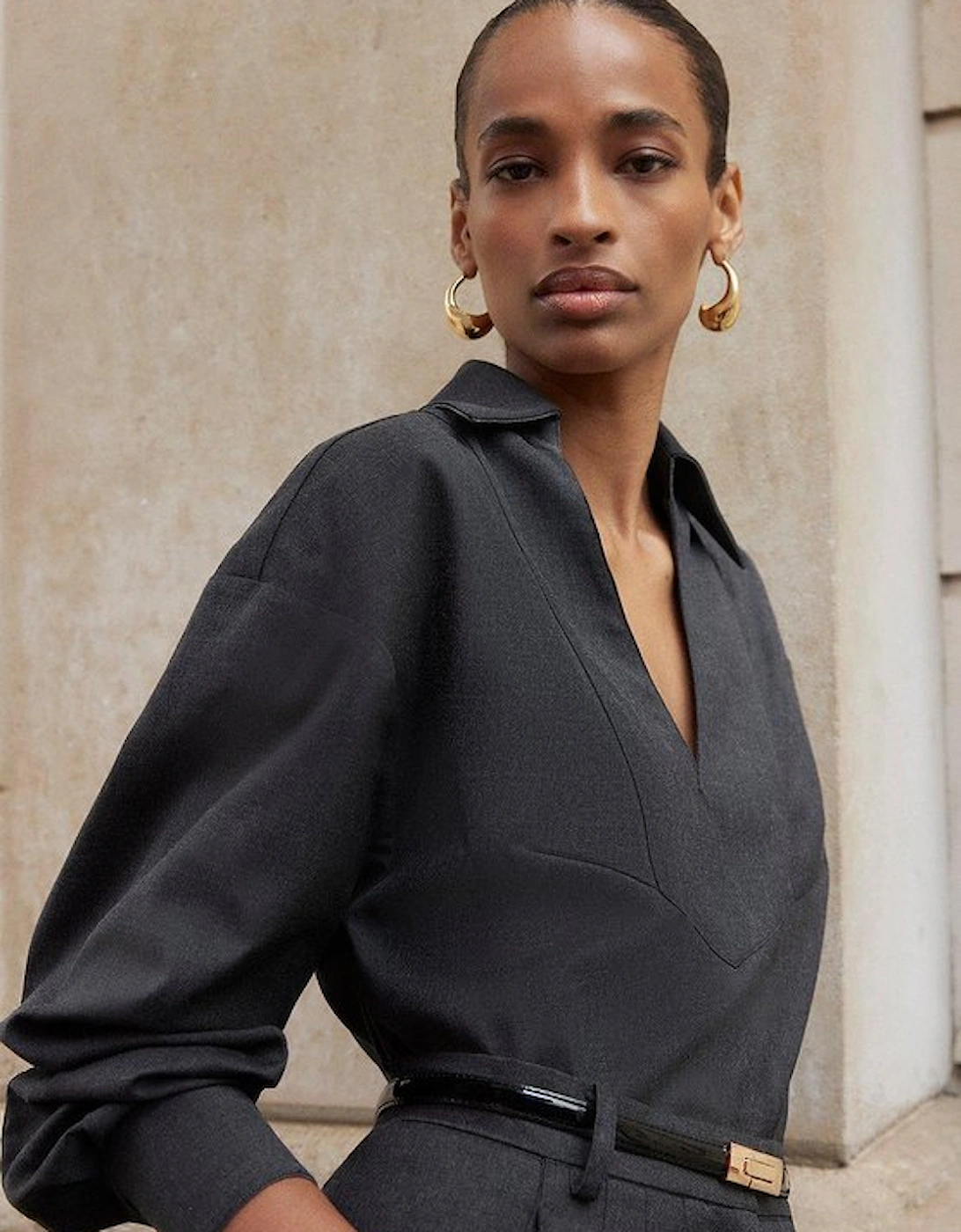 Tailored Wide Sleeve Midi Shirt Dress, 5 of 4