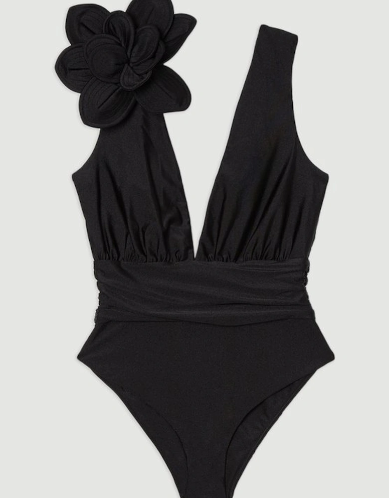 Flower Corsage Plunge Swimsuit