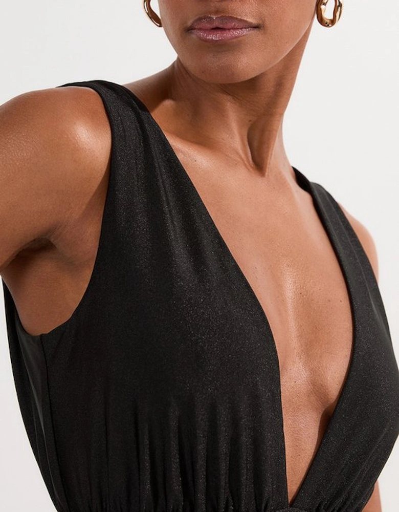 Flower Corsage Plunge Swimsuit