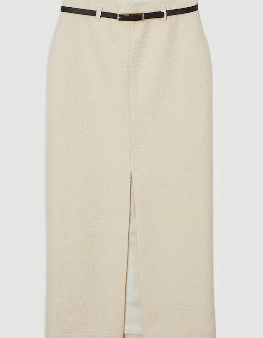 Textured Tweed Tailored Pencil Skirt