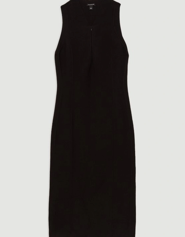 Zip Up Knitted Sleeveless Dress
