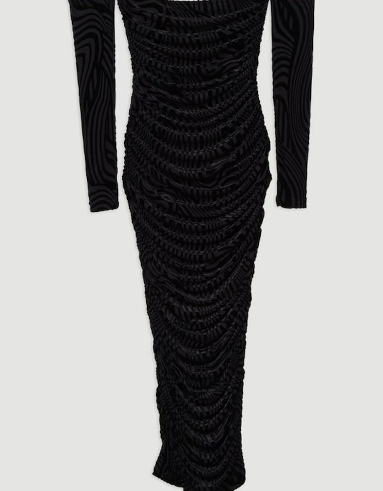 Velvet Devore Jersey Bardot Midi Dress