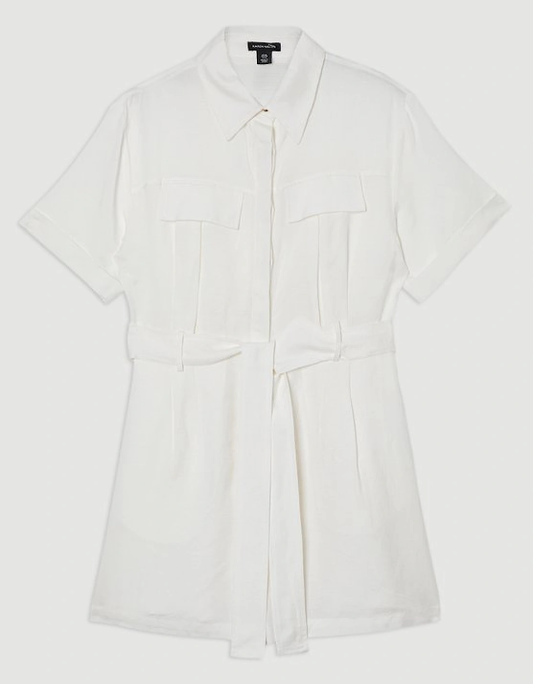 Viscose Linen Woven Belted Playsuit