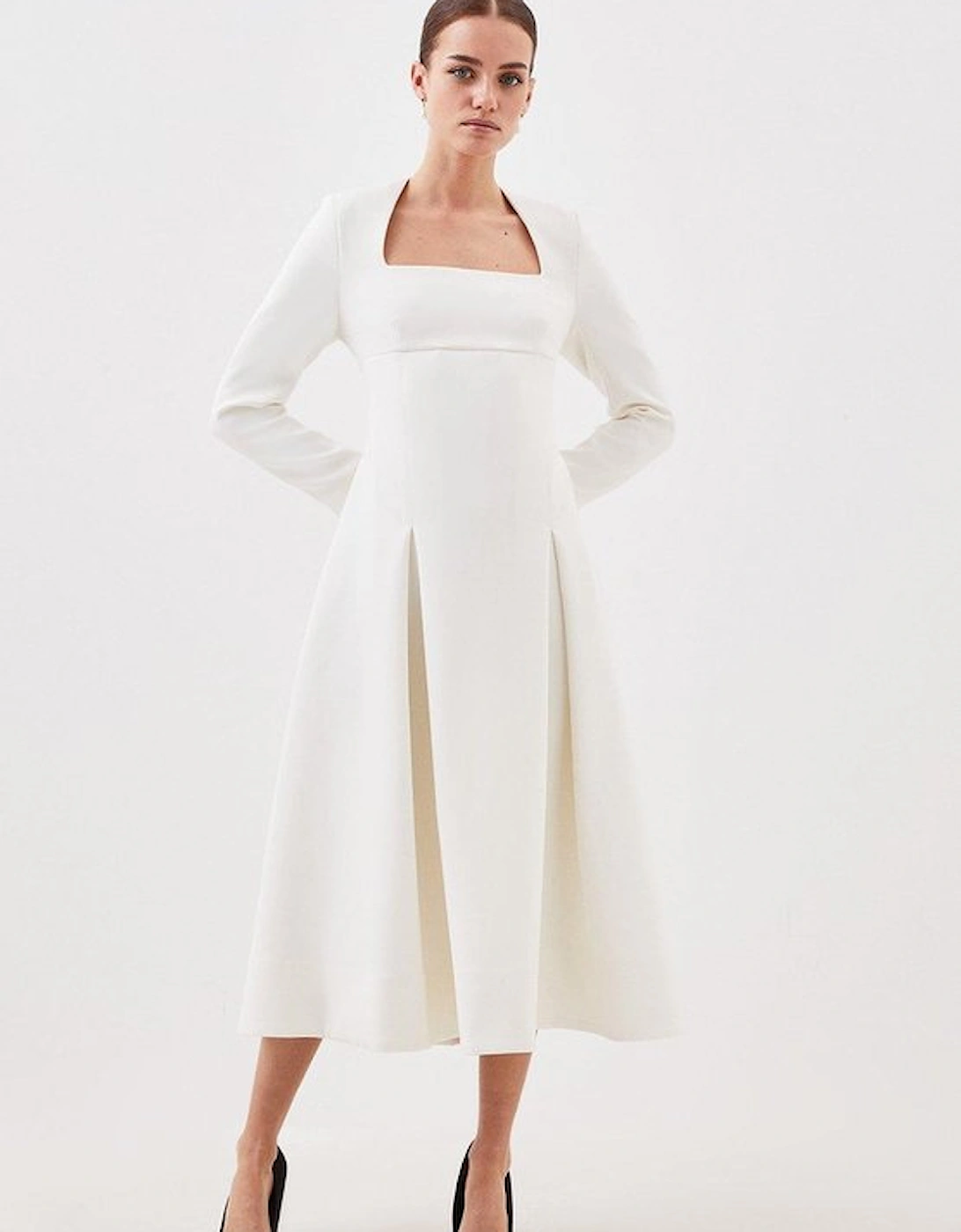 Lydia Millen Petite Compact Stretch Sweetheart Neckline Dress, 5 of 4