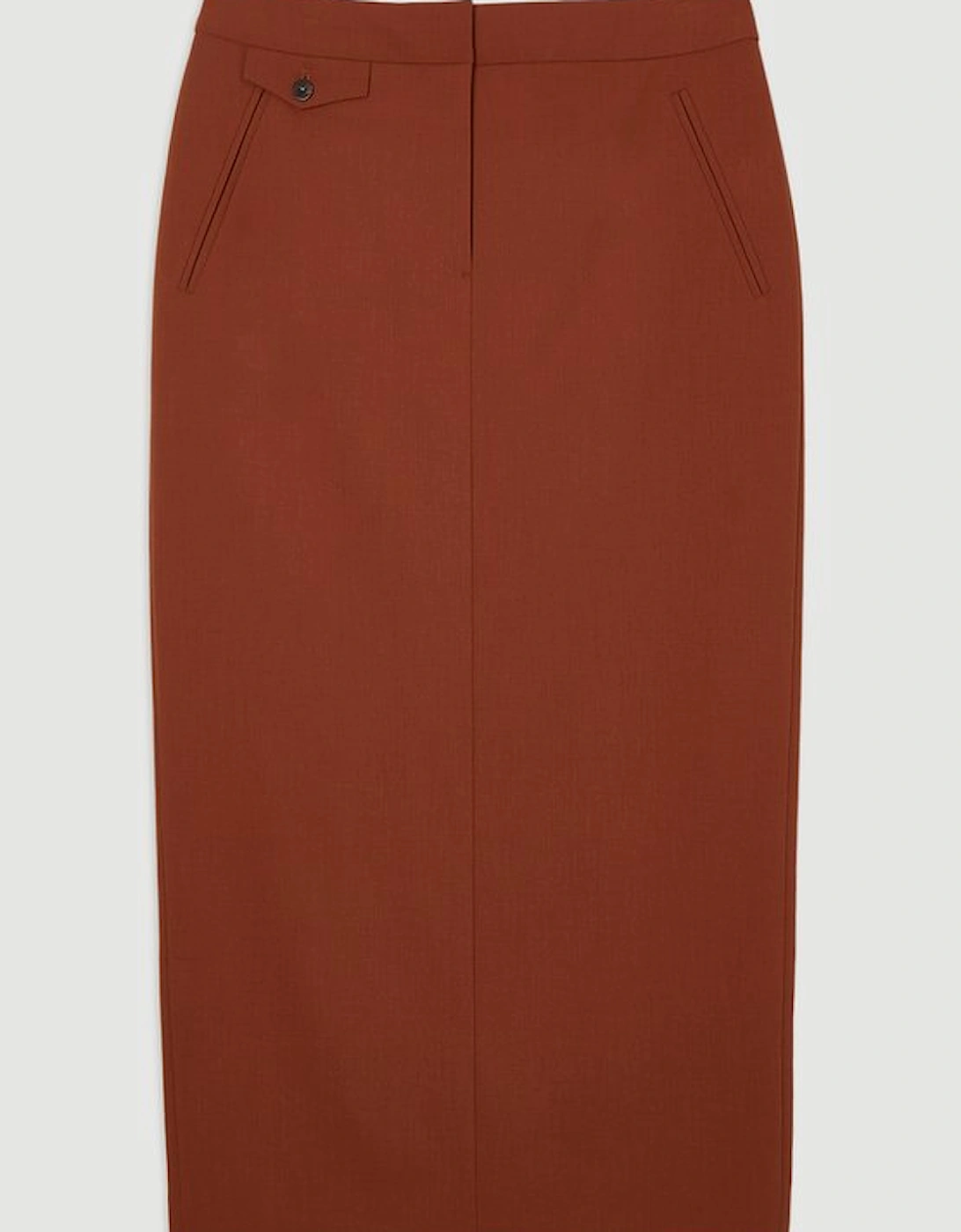 Tailored Twill Essential Pencil Maxi Skirt