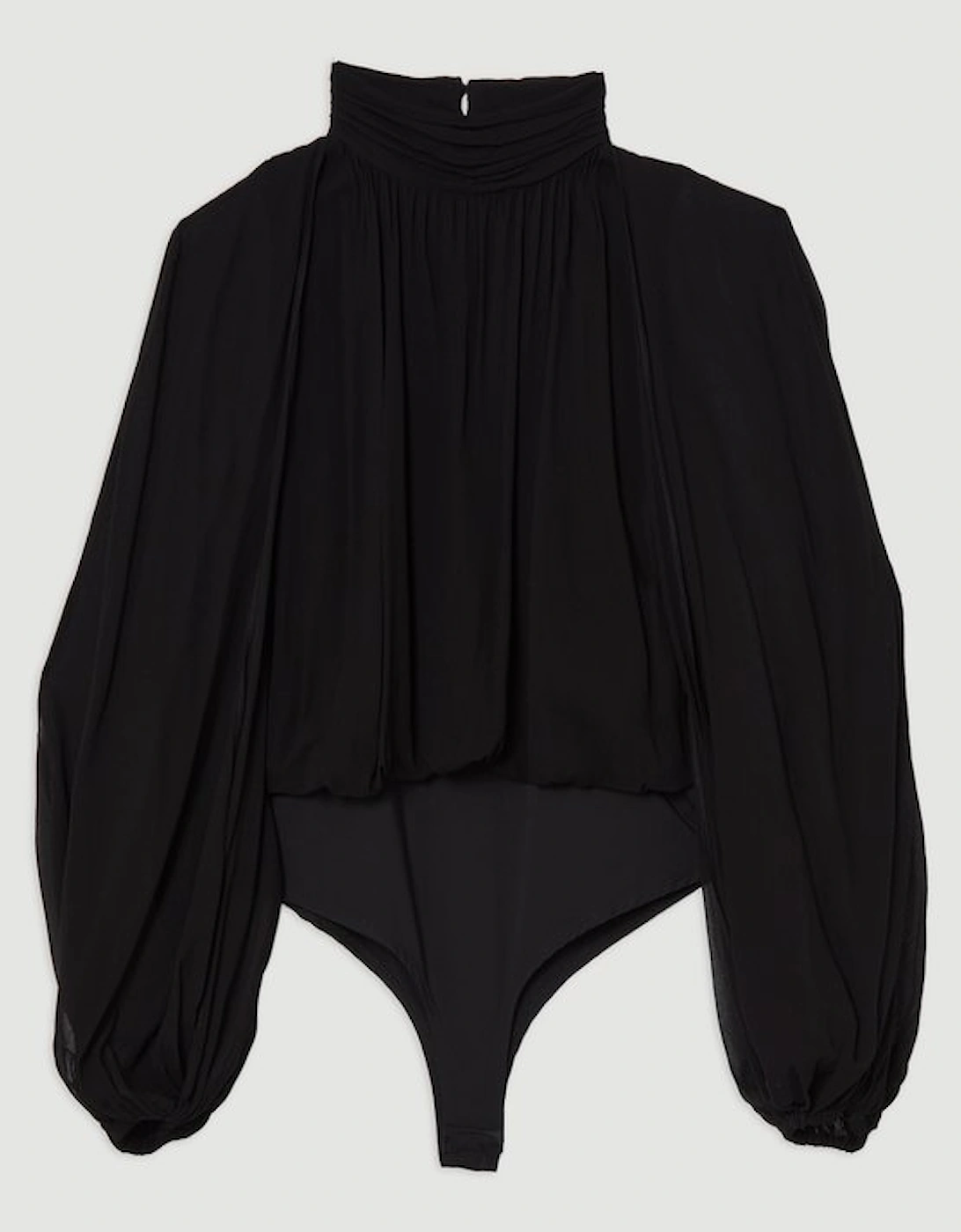Tall Viscose Georgette Cady Lace Insert Bodysuit