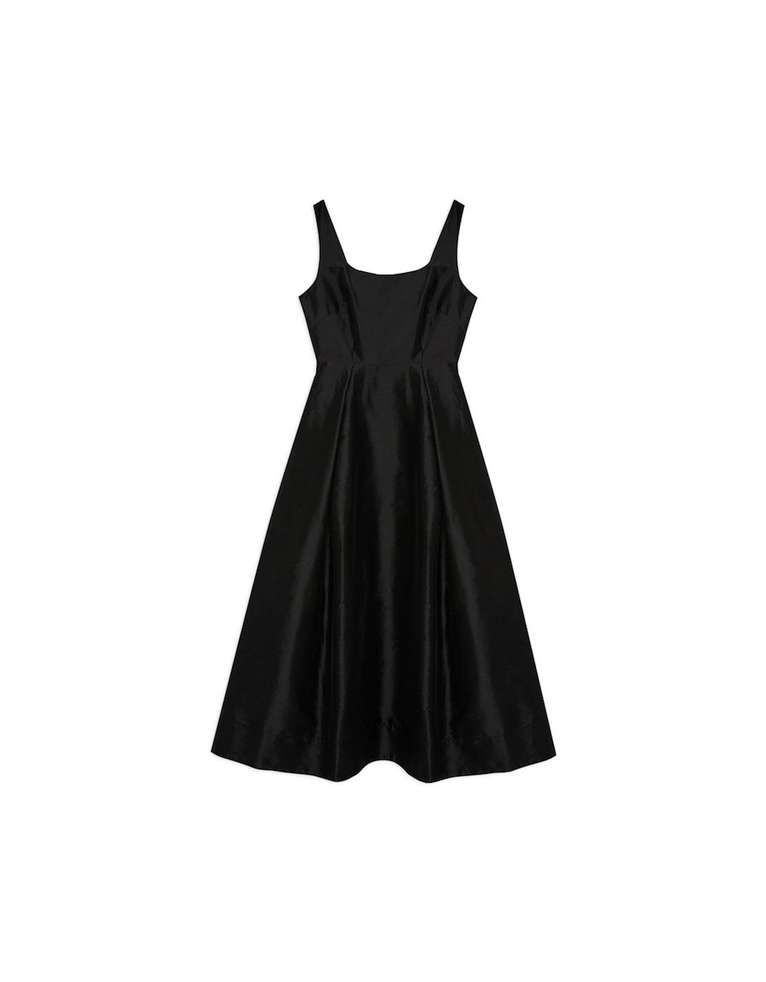 Petite Taffeta Full Skirt Tailored Midi Dress