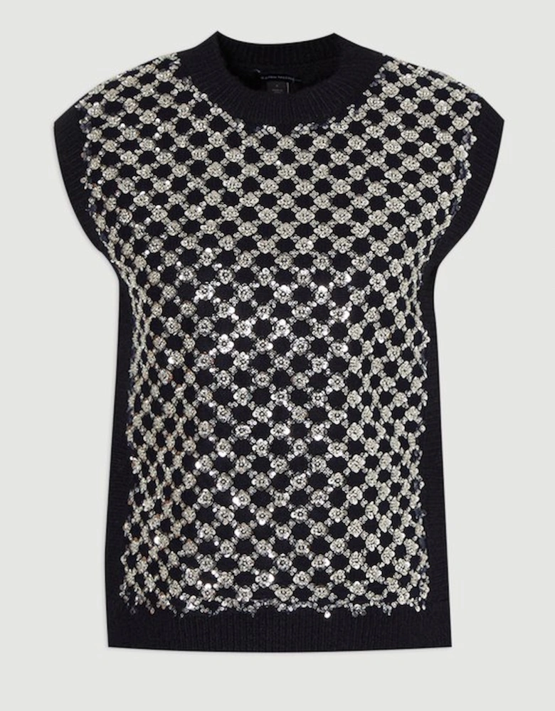 Embellished Cosy Knit Tank Top