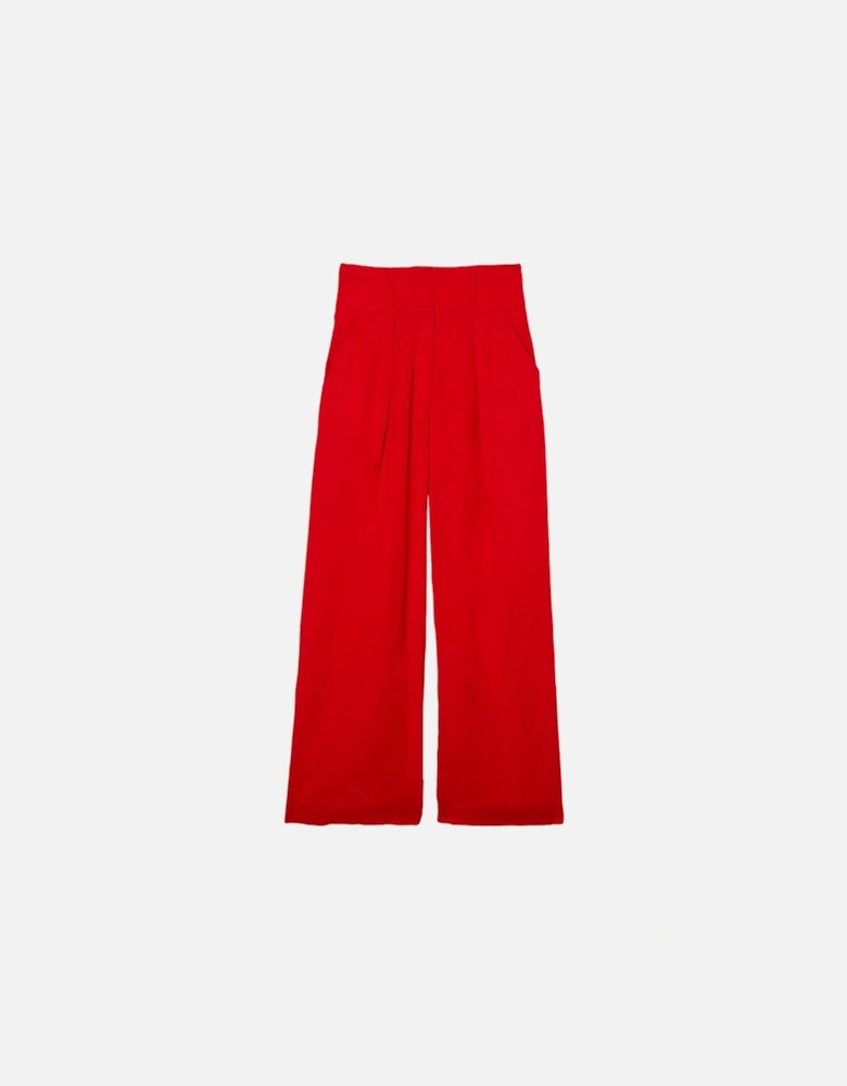 Tailored Viscose Linen Wide Leg Trouser