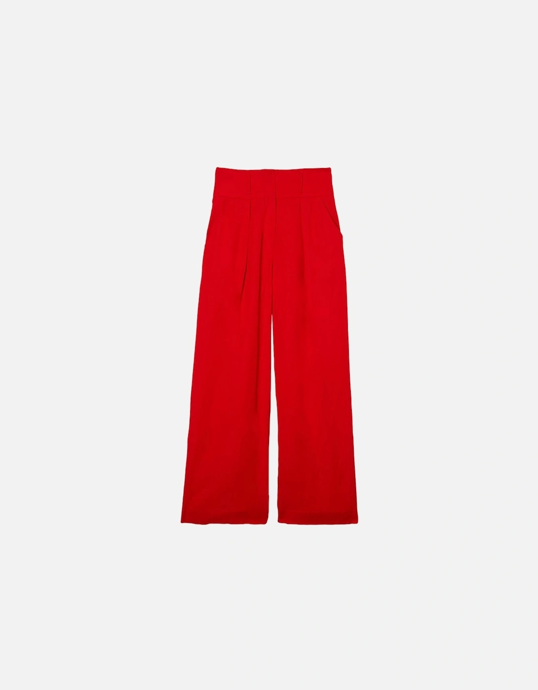 Tailored Viscose Linen Wide Leg Trouser