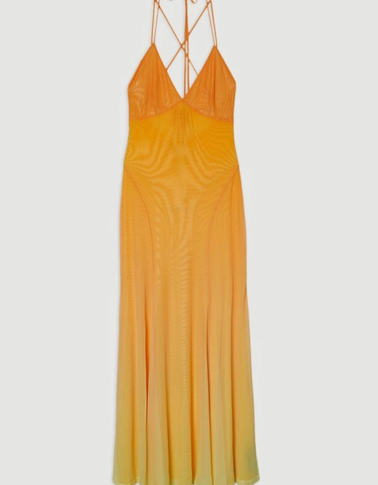 Ombre Mesh Strappy Beach Dress