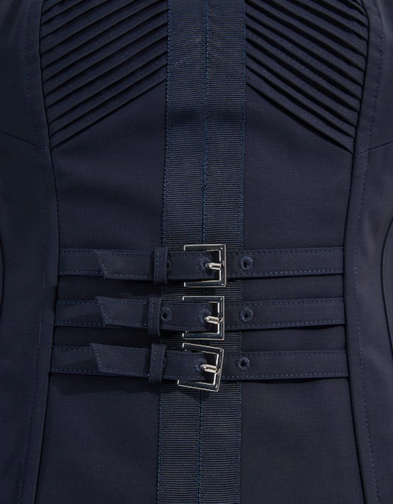Archive Collection - Tailored Cotton Pintuck Grosgrain Belted Corset