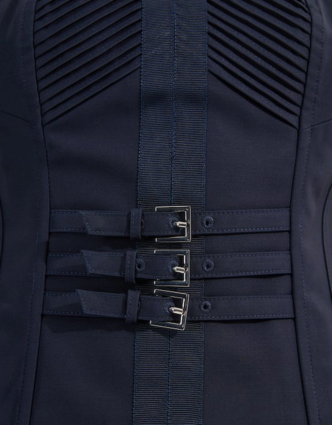 Archive Collection - Tailored Cotton Pintuck Grosgrain Belted Corset