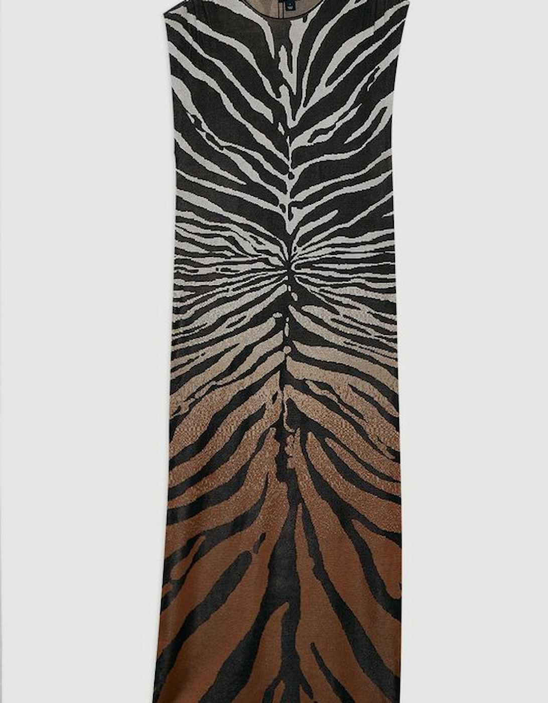 Jacquard Zebra Print Slinky Maxi Dress