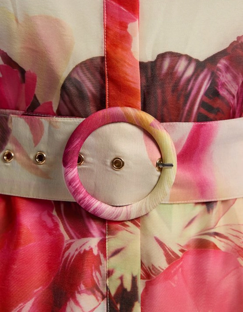 Organdie Woven Mini Shirt Dress