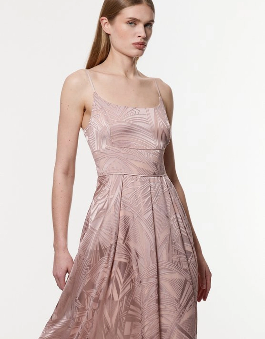 Amelia Graham Burnout Split Woven Prom Strappy Maxi Dress, 5 of 4