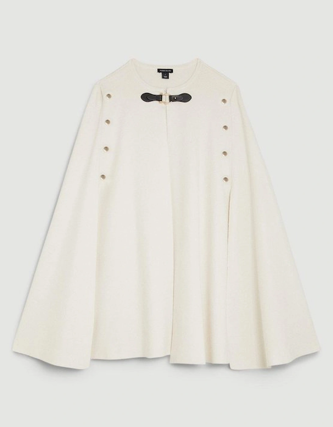 Popper Detail Knit Cape