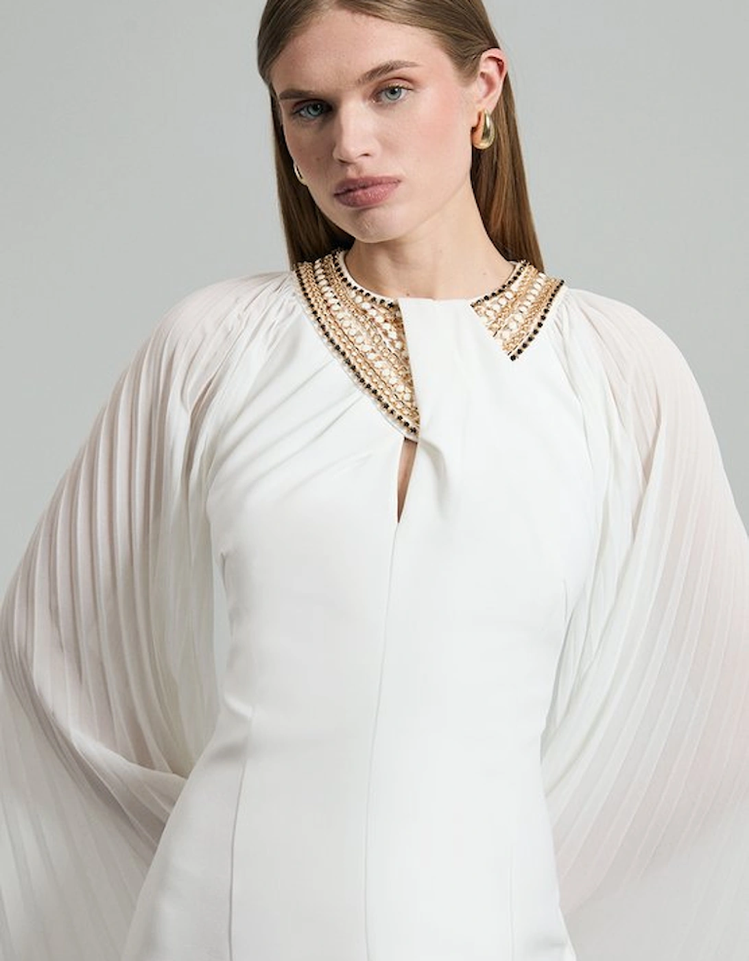 Enamel Chain Detail Kimono Maxi Dress