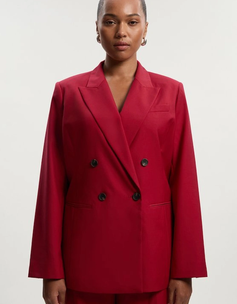 Plus Size Polished Double Breasted Tailored Blazer