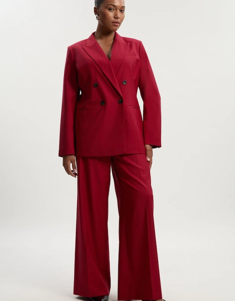 Plus Size Polished Double Breasted Tailored Blazer