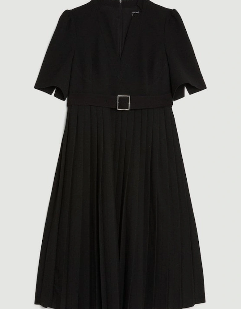 Plus Size Structured Crepe Forever Pleat Dress