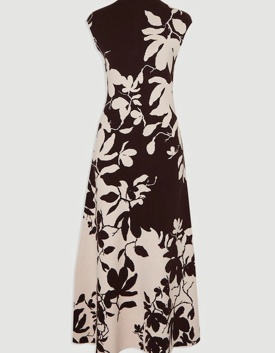 Jacquard Floral Knitted Maxi Dress