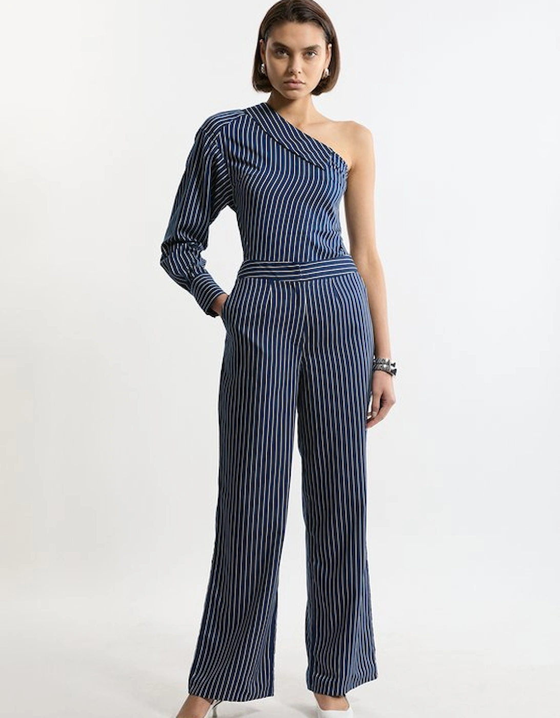 Striped Cotton Wide Leg Woven Trouser, 5 of 4