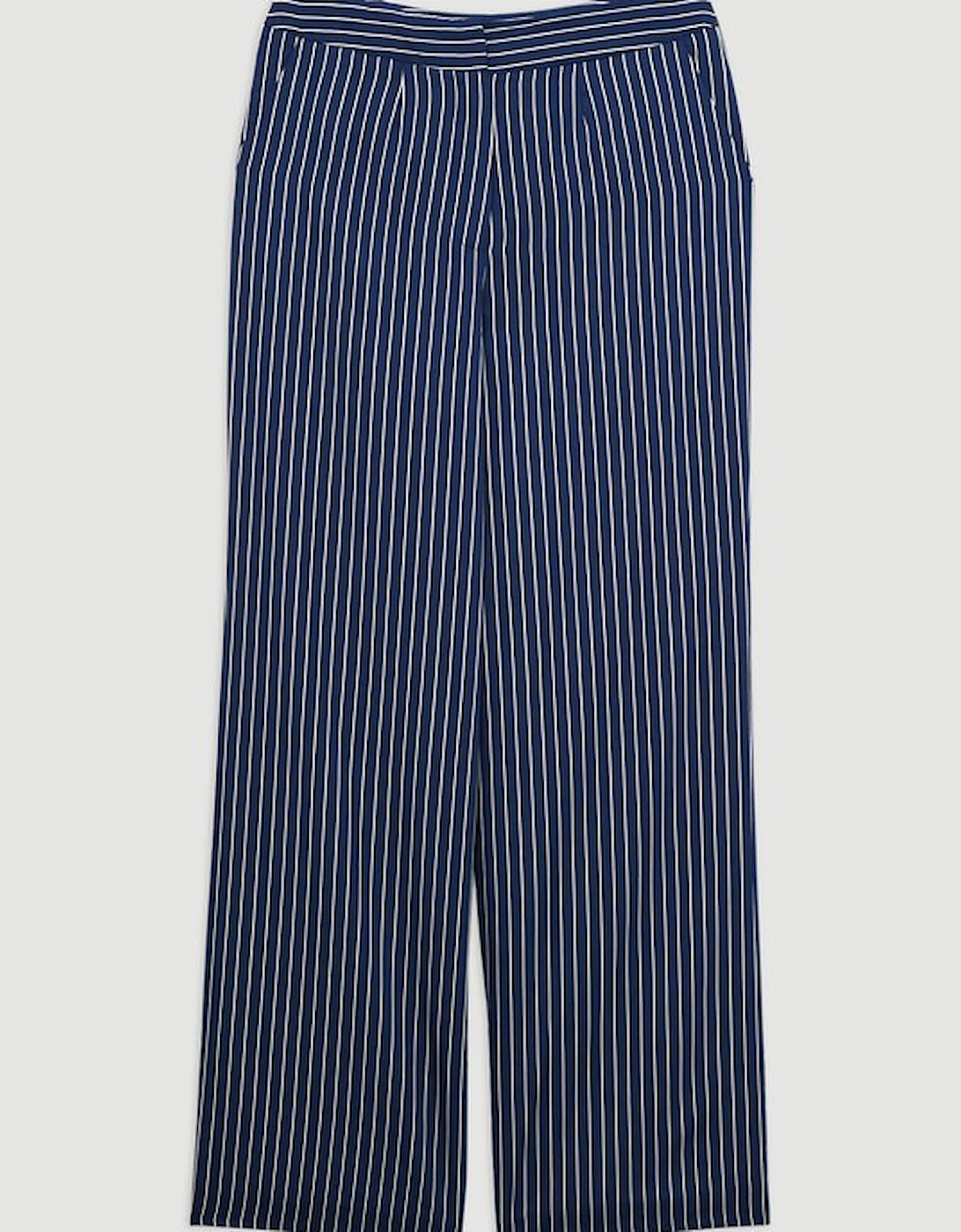 Striped Cotton Wide Leg Woven Trouser