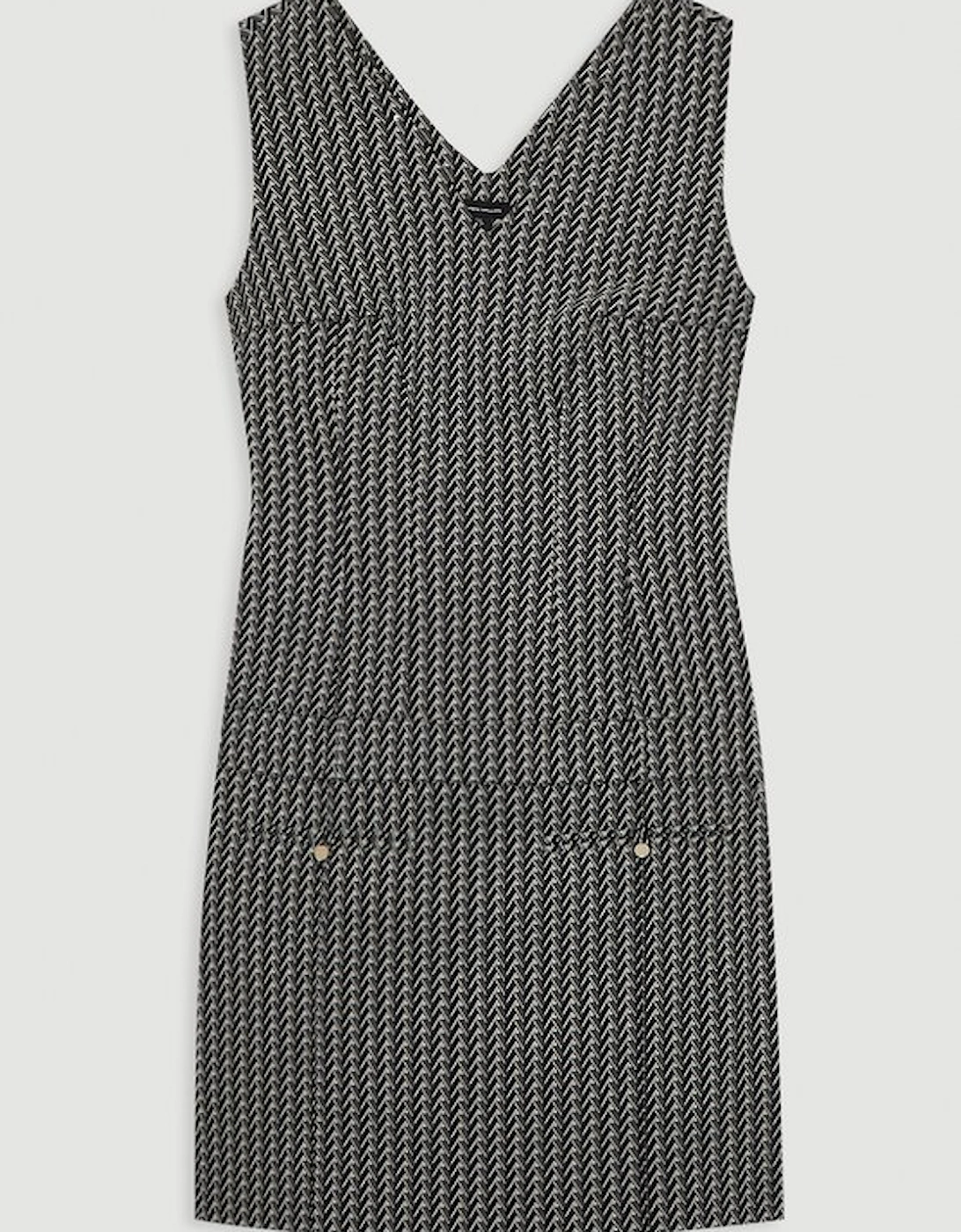 Jacquard Tailored Sleeveless Mini Dress
