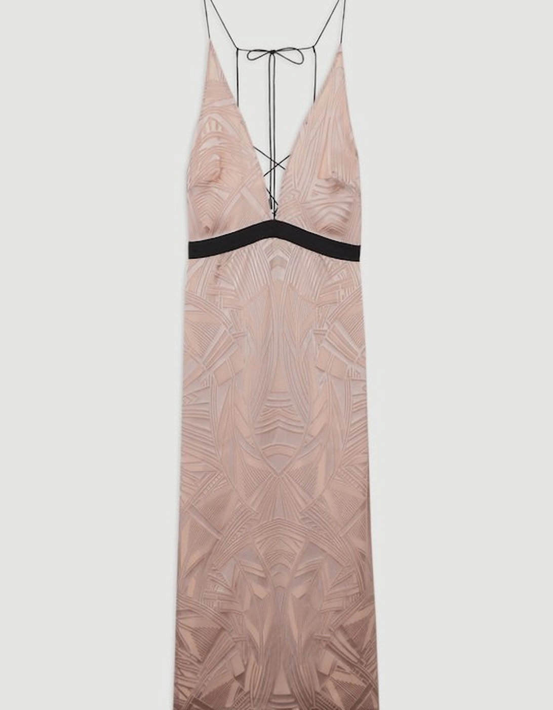 Amelia Graham Burnout Lace Up Detail Woven Column Dress