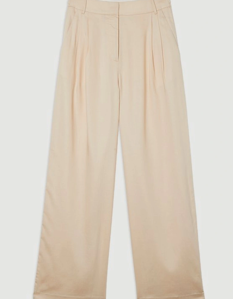 Premium Linen Wide Leg Tailored Trouser