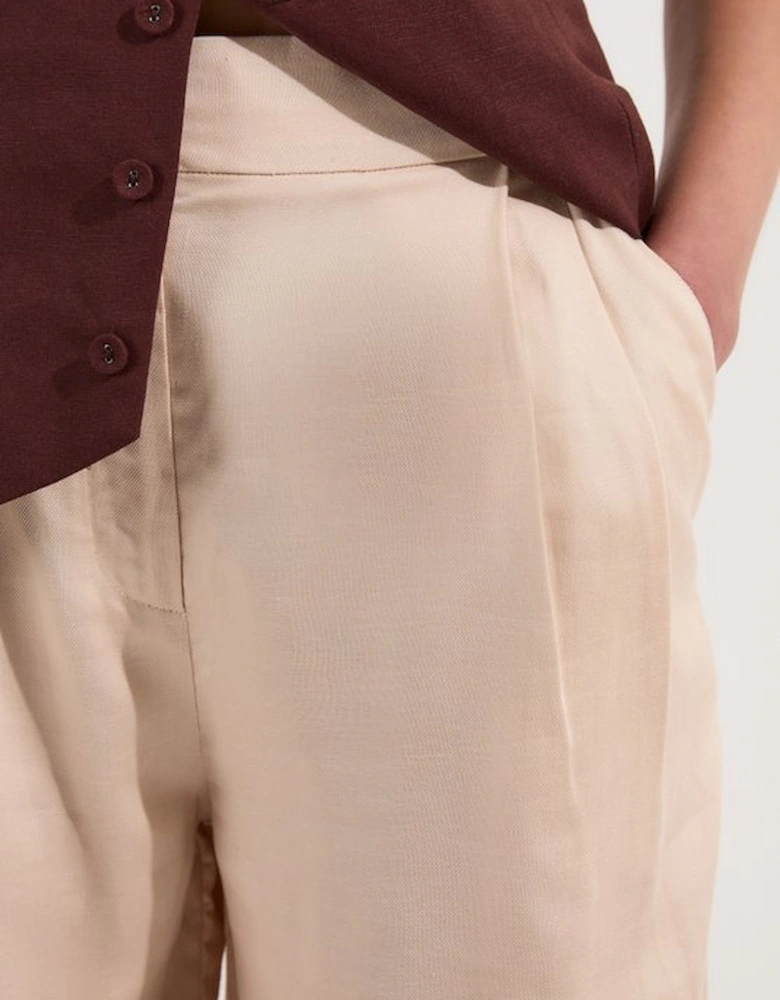 Premium Linen Wide Leg Tailored Trouser