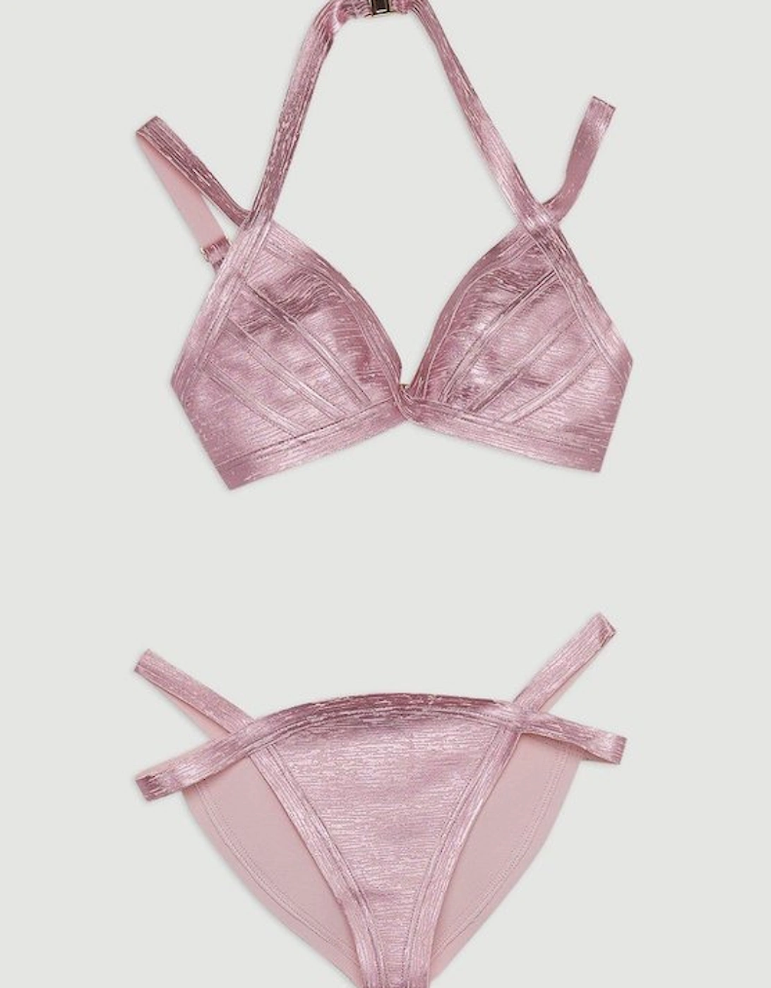 Foiled Bandage Double Strap Bikini Top