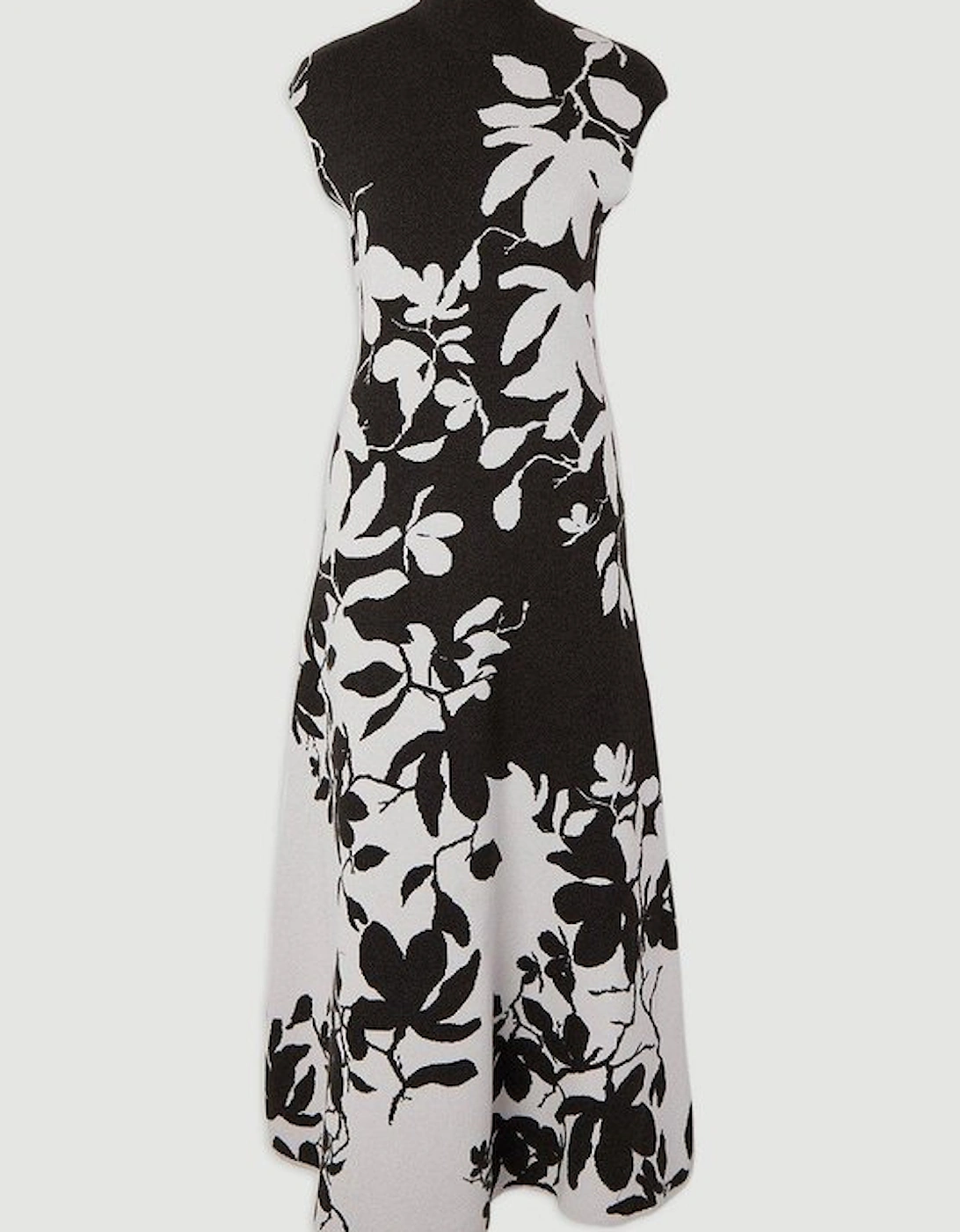 Jacquard Floral Knitted Maxi Dress