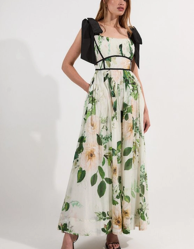 Lydia Millen Tall Floral Silk Cotton Woven Strappy Dress