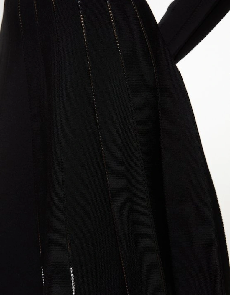 Pointelle Stitch Fit And Flare Knitted Dress