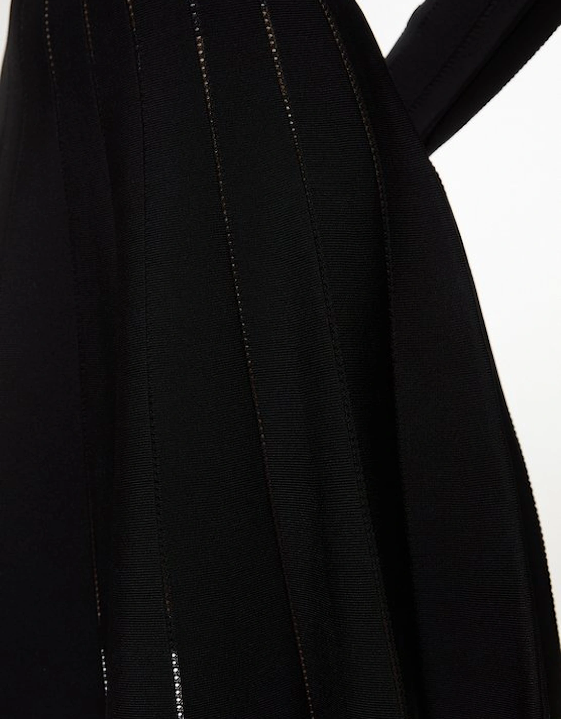 Pointelle Stitch Fit And Flare Knitted Dress