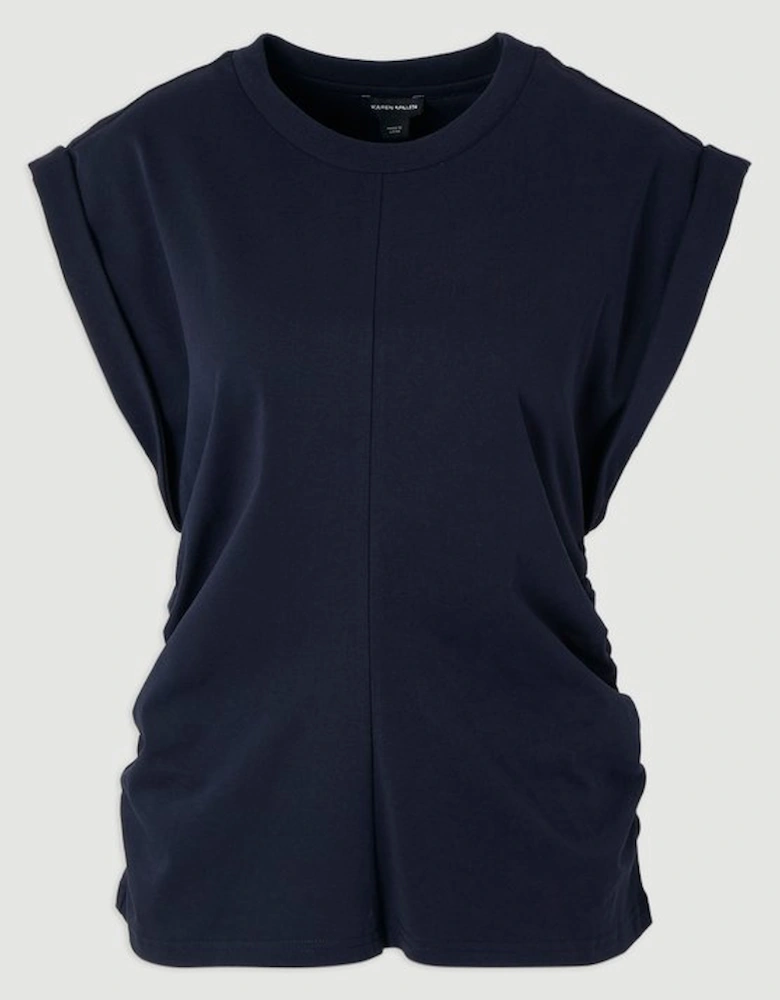 Cotton Ruched Waist Detail Tshirt