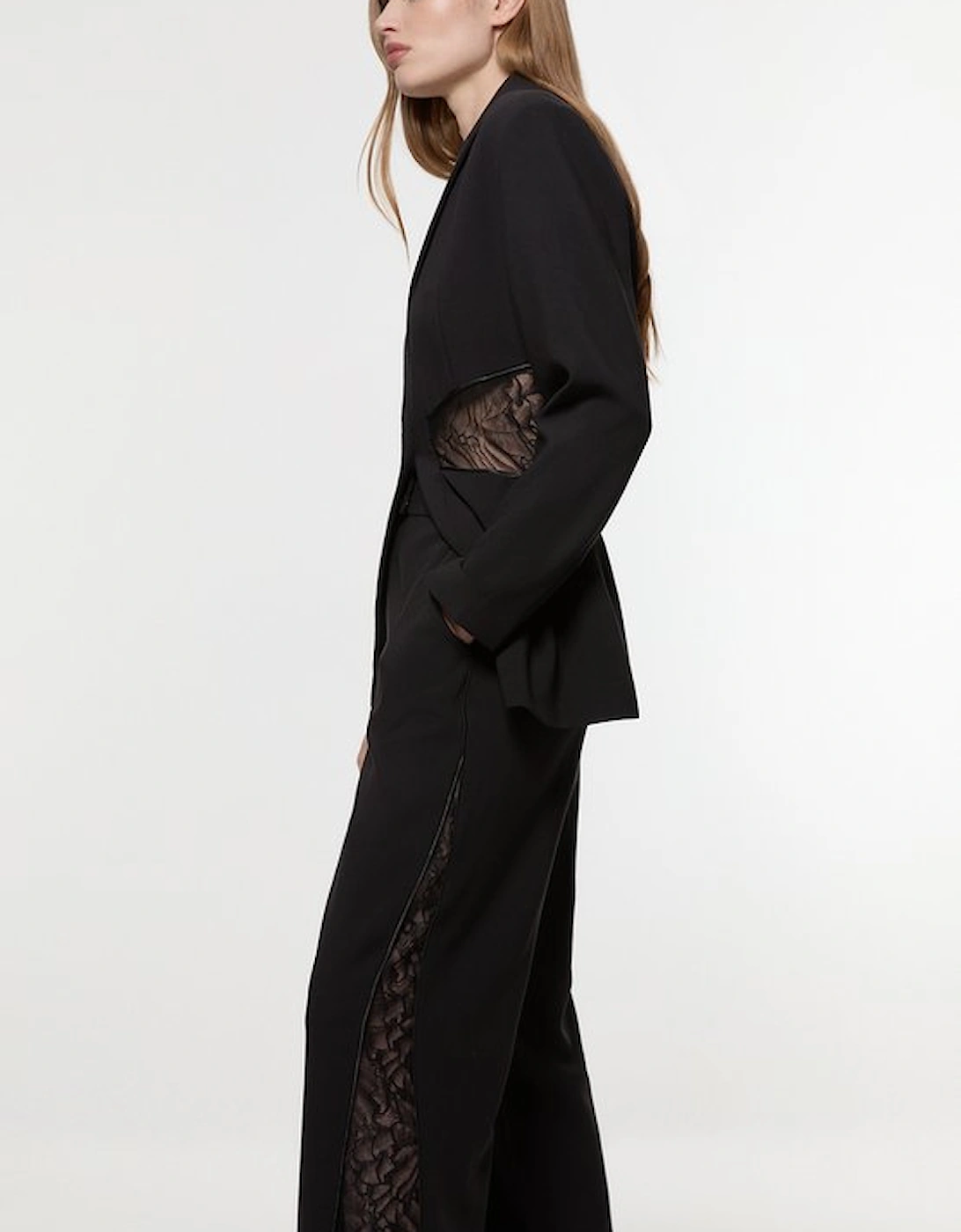 Tailored Lace Detail Straight Leg Trousers, 5 of 4