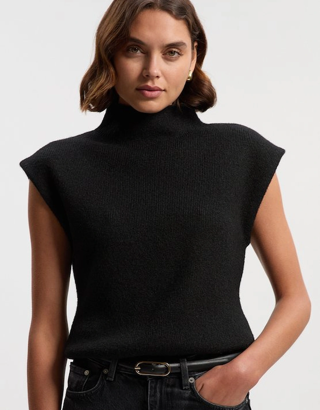 Wool Blend Cosy Knit Sleeveless Tank Top