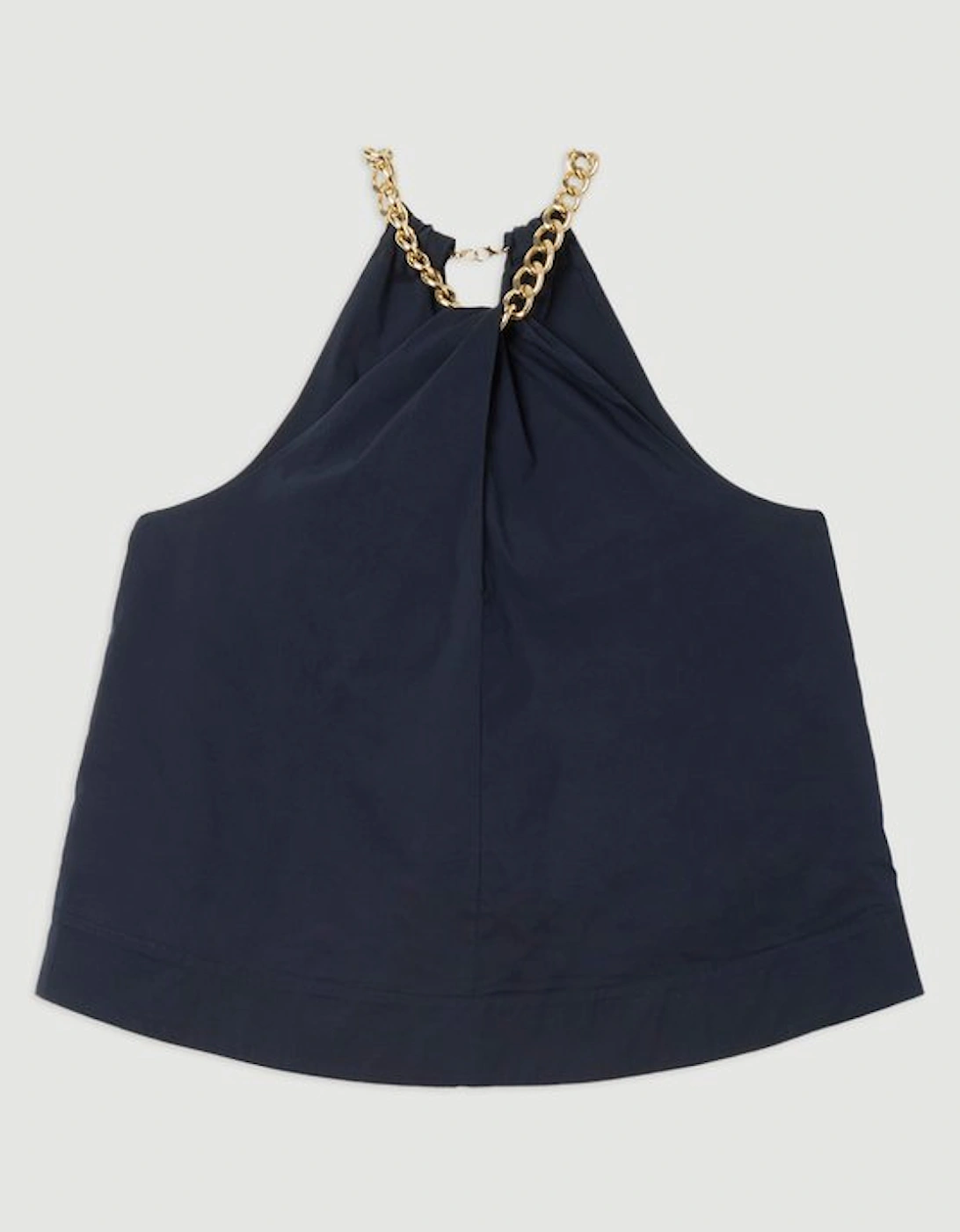 Plus Size Cotton Poplin Chain Halter Next Woven Shirt