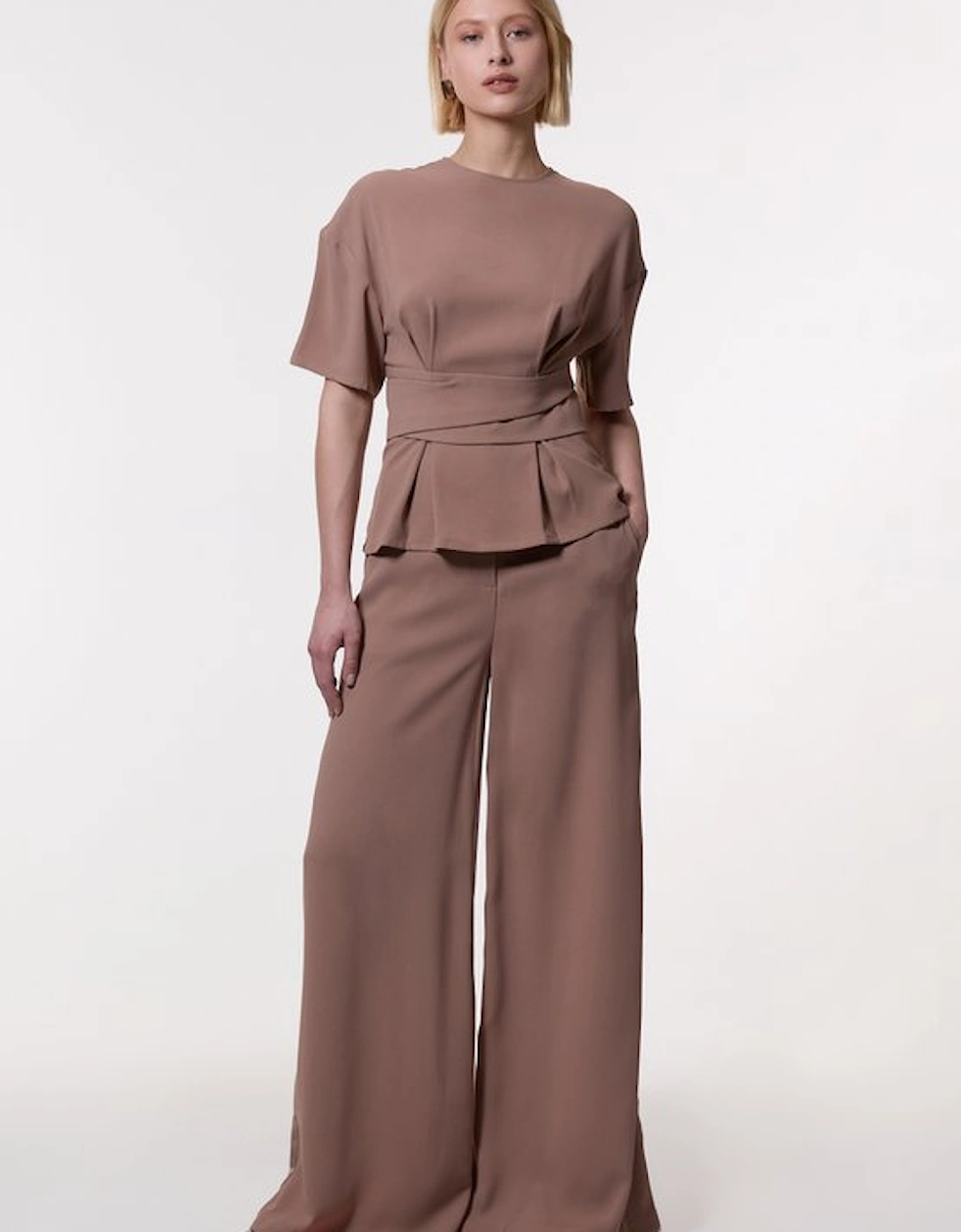 Satin Back Crepe Wide Leg Trouser, 5 of 4