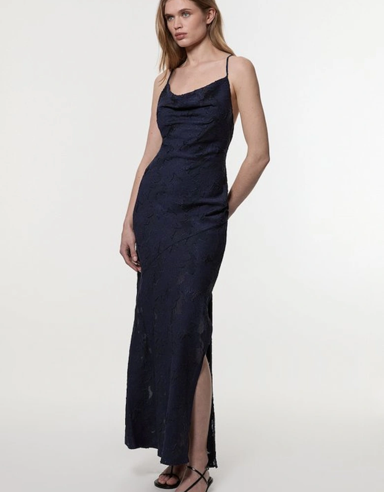 Burnout Jacquard Strappy Woven Slip Dress